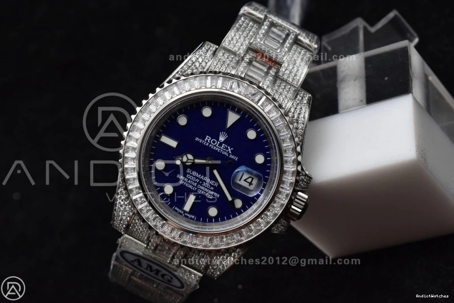 Diamonds AMGF Dial VR Chic On Bracelet Blue Submariner Full On Edition 40mm 1149 SS Best 0813